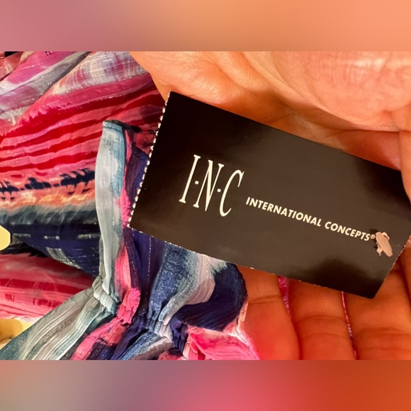 INC Womens Blouse Long Sleeve Off-The-Shoulder Tie Dye Top Shirt Multi S $70 NWT - Picture 5 of 16